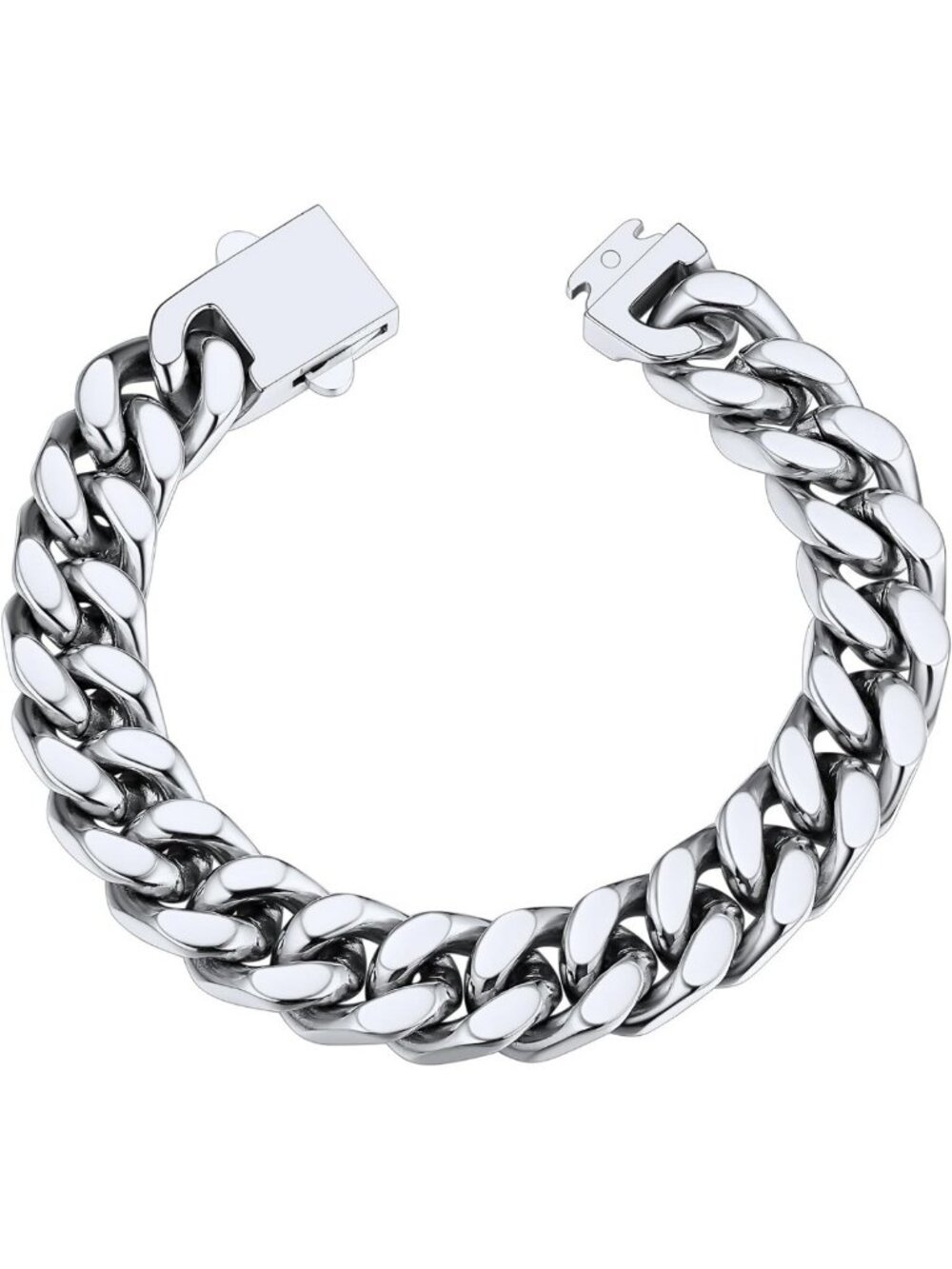 Stylish Stainless Steel Cuban Link Bracelet for Men, 5mm-12mm Width, Gift Boxed